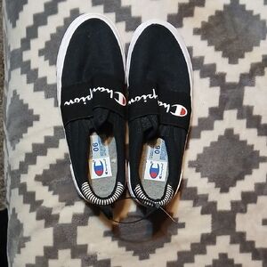 Champion Kids Black and White Slip-On Sneakers
